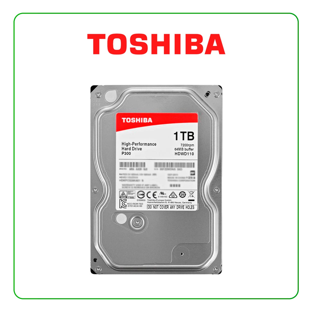 Jadeo trama Abundancia DISCO DURO TOSHIBA P300 1TB / SATA 3 HDD 6.0 GB/S/ 7200 RPM / 3.5″  (HDWD110UZSVA) – SAHUA Perú
