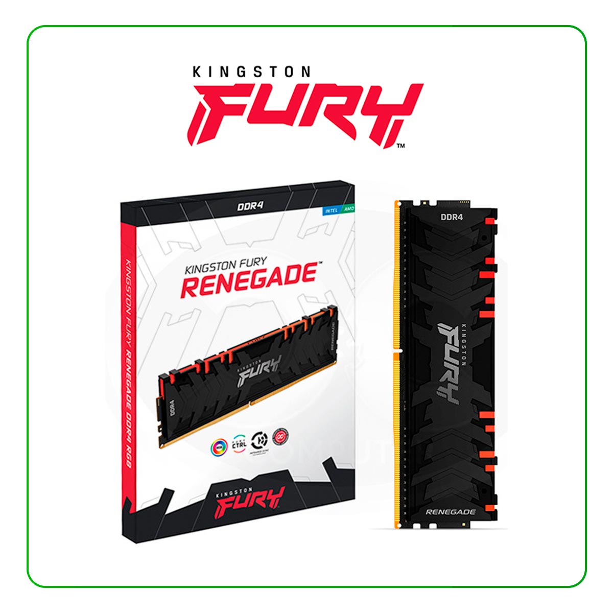 MEMORIA KINGSTON FURY RENEGADE, 16GB-DDR4-3200 MHZ, PC4-25600, CL16, 1.35V, RGB ( KF432C16RB1A/16 )