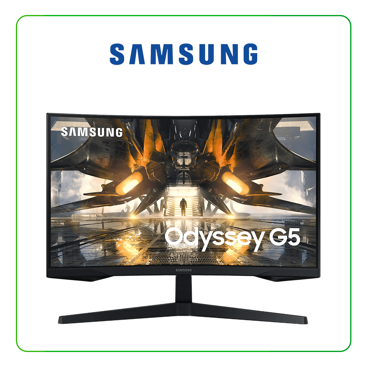 Monitor Samsung LS27AG550ELXPE, 27p, 2560 x 1440, HDMI / DisplayPort, Relación de aspecto 16:9, brillo 300 cd/m2, contraste 2500:1, tiempo de respuesta 1 ms, velocidad de refresco 165 Hz, auto-voltaje.