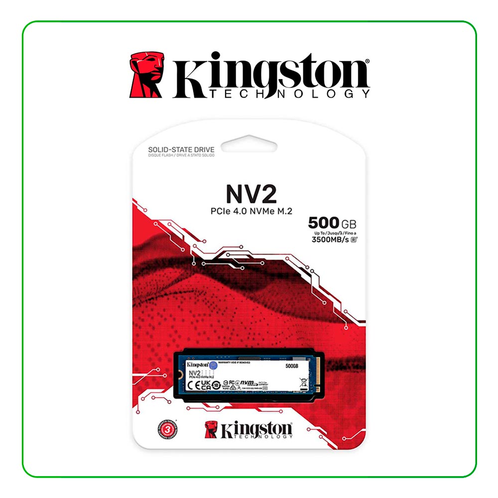 SSD NVMe 500GB KINGSTON NV2, PCIe 4.0 x4, NAND 3D - SNV2S/500G