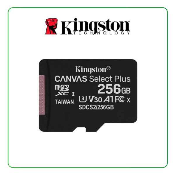 MEMORIA MICRO-SD 256GB KINGSTON CANVAS SELECT PLUS, CON ADAPTADOR SD - SDCS2/256GB