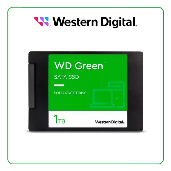 UNIDAD DE ESTADO SOLIDO WESTERN DIGITAL GREEN, WDS100T3G0A, 1TB, SATA 6GB/S, 2.5", 7MM