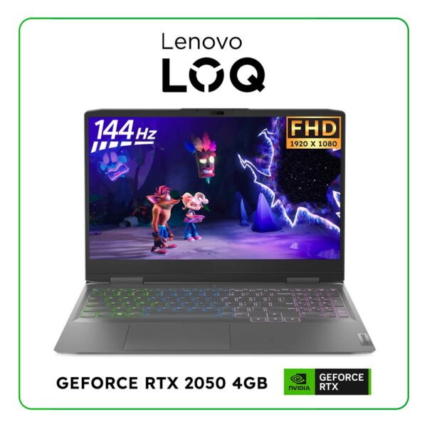 LAPTOP LENOVO LOQ 15IRH8 82XV000VUS INTEL CORE I5 13420H / 16GB RAM / 512GB SSD / 15.6″ FHD (1920X1080) 144HZ / NVIDIA RTX 2050 4GB / WINDOWS 11