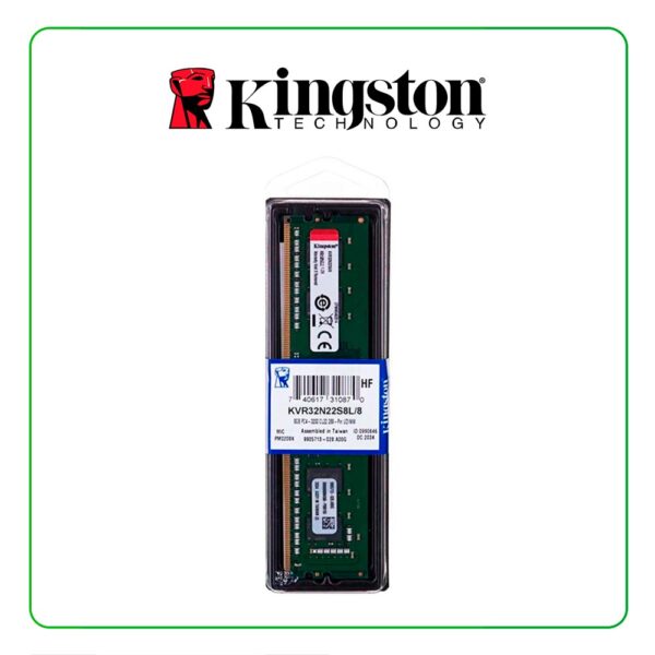 MEMORIA DIMM KINGSTON 8GB DDR4 3200 MHZ, KVR32N22S8L/8, PC4-3200, CL-22, 1.2V