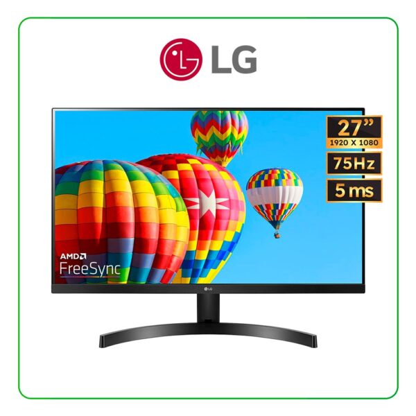 Monitor LG 27MK600M-B 27" FHD 1920 x 1080, 75Hz, PANEL IPS, 5MS, AMD FreeSync™, HDMI/VGA