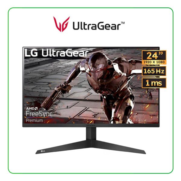 Monitor Gamer LG UltraGear™ 24" FHD 1920 x 1080, 165Hz, PANEL VA, 1MS, AMD FreeSync™ Premium, HDMI/DP - 24GQ50F-B