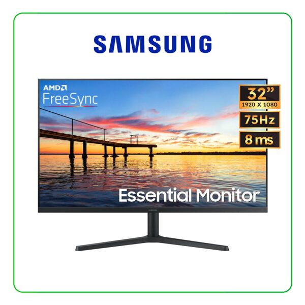 Monitor Samsung Essential 32" LS32B300NWNXGO, FHD 1920 x 1080, PANEL VA, 75HZ, 8MS, FREESYNC, DP/HDMI