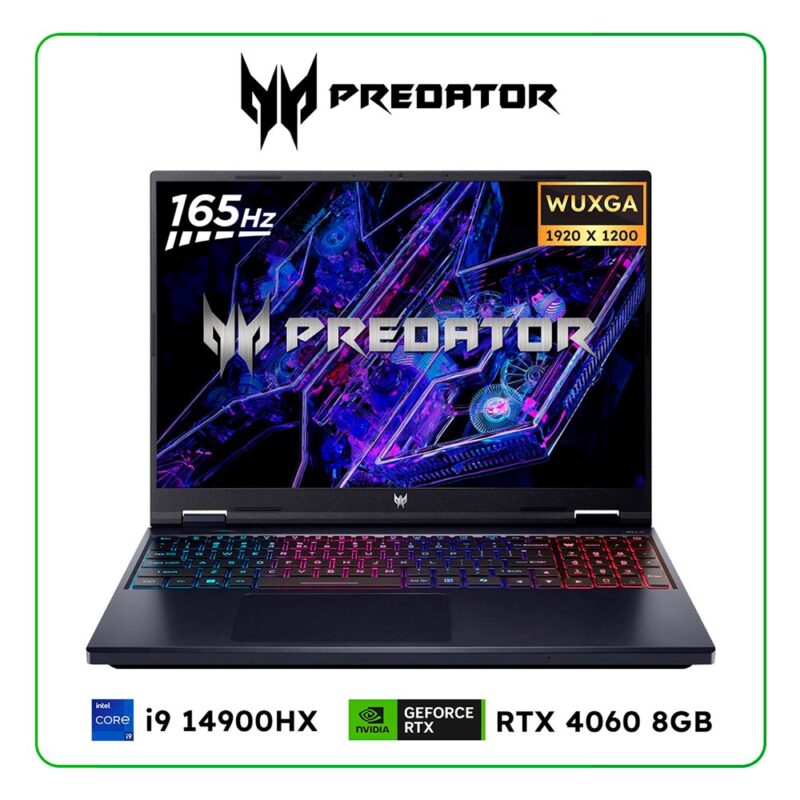 LAPTOP ACER PREDATOR HELIOS NEO 16 PHN16-72-99PA INTEL CORE I9 14900HX / 16GB RAM / 1TB SSD / 16” WUXGA (1920x1200) 165HZ / NVIDIA RTX 4060 8GB / WINDOWS 11