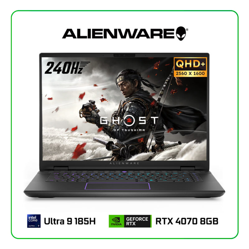LAPTOP DELL ALIENWARE M16 R2 INTEL CORE ULTRA 9 185H / 32GB RAM / 1TB SSD / 16” QHD+ (2560x1600) 240HZ / NVIDIA RTX 4070 8GB / WINDOWS 11