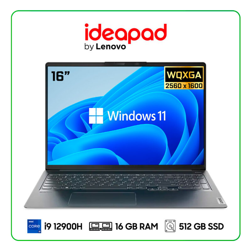 LAPTOP LENOVO IDEAPAD 5 PRO 16IAH7 INTEL CORE I9 12900H / 16GB RAM / 512GB SSD / 16" WQXGA (2560x1600) IPS / INTEL IRIS XE GRAPHICS / WINDOWS 11