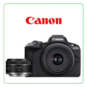 CAMARA CANON EOS R50 (FOGCAV5811C012AAR50C87) | 4K 30P| FULLHD | ISO 100-32000 H: 51200 | RF-S 18-45MM IS STM | RF 50MM F1.8 STM | 24.2MPX