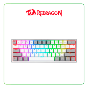 TECLADO MECANICO REDRAGON FIZZ PRO, GRIS Y BLANCO, WIRELESS (K616-RGB-GW) / IN / SWITCH RED / CABLE USB TIPO-C