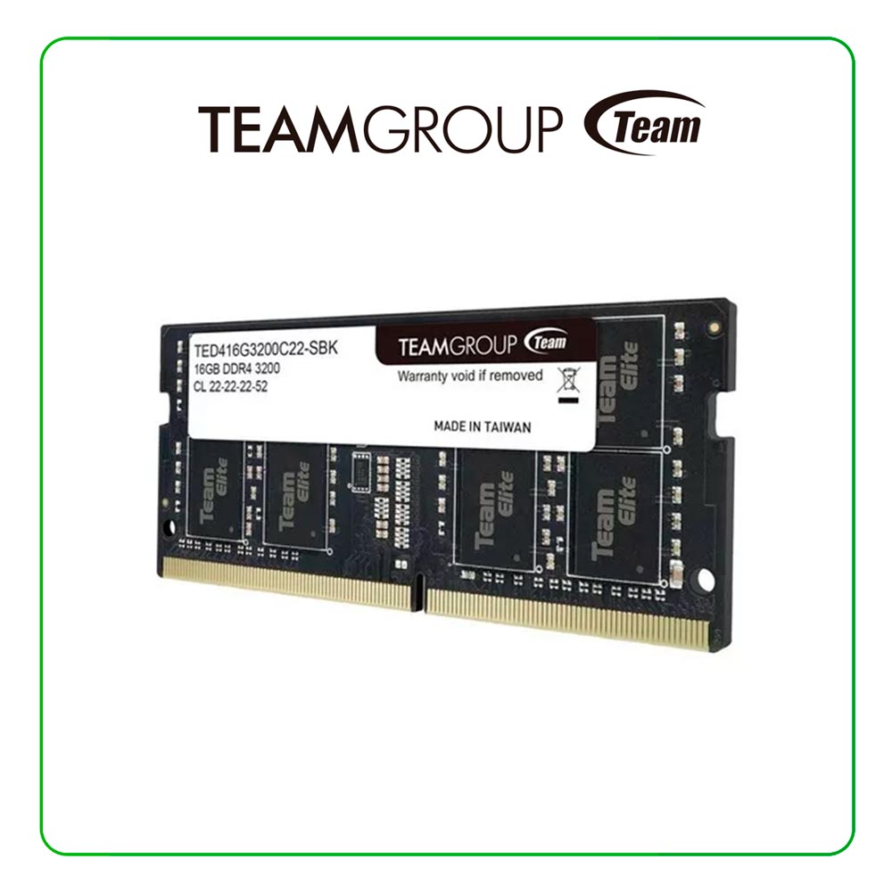 MEMORIA SODIMM TEAM GROUP ELITE 16GB DDR4 3200 MHZ, TED416G3200C22