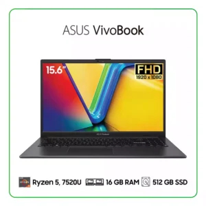 LAPTOP ASUS VIVOBOOK GO 15 E1504FA-NJ545 AMD RYZEN 5, 7520U / 16GB RAM / 512GB SSD / 15.6″ FHD (1920X1080) / FREEDOS