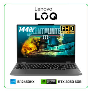 LAPTOP LENOVO LOQ 15 15IAX9 (83GS006WLM) INTEL CORE I5 12450HX / 8GB RAM / 512GB SSD / 15.6” FHD (1920x1080) 144HZ / NVIDIA RTX 3050 6GB / WINDOWS 11