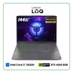 LAPTOP LENOVO LOQ 16 16IRH8 (82XW001SLM) INTEL CORE I7 13620H / 16GB RAM / 512GB SSD / 16” WUXGA (1920x1200) 144HZ / NVIDIA RTX 4060 8GB / WINDOWS 11 HOME