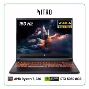 LAPTOP ACER NITRO V 16 Ai ANV16-42-R96P AMD RYZEN 7, 260 / 16GB RAM / 512GB SSD / 16” WUXGA, 180HZ / NVIDIA RTX 5050 8GB / WINDOWS 11