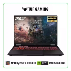 LAPTOP ASUS TUF GAMING A16 FA608PM-RV078 AMD RYZEN 9 8940HX / 16GB RAM / 1TB SSD / 16″ WUXGA (1920 X 1200) 165HZ / NVIDIA RTX 5060 8GB / FREEDOS
