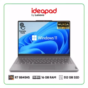 LAPTOP LENOVO IDEAPAD 5 14AHP9 AMD RYZEN 7, 8845HS / 16GB RAM / 512GB SSD / 14” WUXGA (1920 X 1200) / TOUCHSCREEN