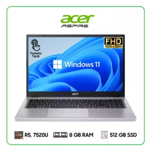 LAPTOP ACER ASPIRE GO 15 AG15-21PT-R5GQ AMD RYZEN 5, 7520U / 8GB RAM / 512GB SSD / 15.6″ FHD (1920 X 1080) TOUCHSCREEN / WINDOWS 11 HOME