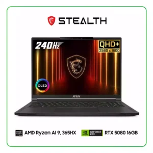 LAPTOP MSI STEALTH A18+ A3HWIG-019US AMD RYZEN Ai 9, 365HX / 32GB RAM / 1TB SSD / 18” QHD+ (2560 X 1600) 240HZ, IPS / NVIDIA RTX 5080 16GB / WINDOWS 11 HOME