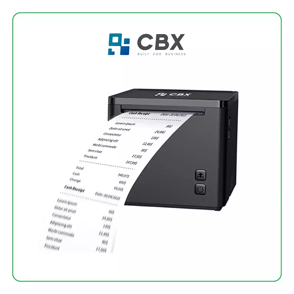 LECTOR DE CÓDIGO DE BARRAS CBX POS-87 TICKETERA TERMICA / 230 MM/SEG / CORTADOR AUTOMÁTICO / USB-ETHERNET / BLACK / INC FUENTE