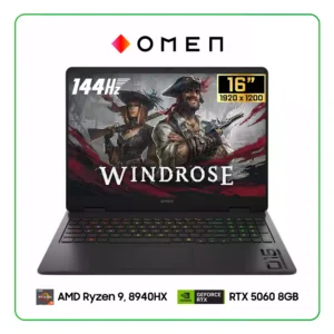 LAPTOP HP OMEN 16-AP0008LA GAMING C2DA1LA AMD RYZEN 9, 8940HX / 24GB RAM / 1TB SSD / 16″ 2K (1920 X 1200), 144Hz / NVIDIA RTX 5060 8GB / WINDOWS 11 HOME