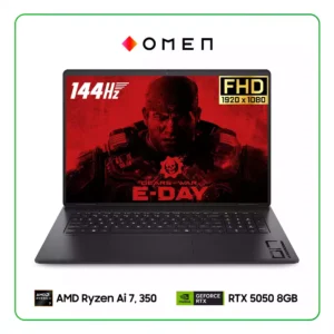 LAPTOP HP OMEN 17-DB1001LA AMD RYZEN AI 7, 350 / 16GB RAM / 1TB SSD / 17.3" FHD (1920 X 1080), 144Hz / NVIDIA RTX 5050 8GB