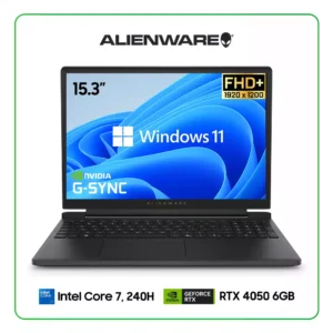 Laptop Dell Alienware 16 LDA15260 Intel Core 7, 240H / 16GB RAM / 512 GB SSD / 15.3″ 2K FHD+ (1920 X 1200) / Nvidia RTX 4050 6Gb / Windows 11 - Black