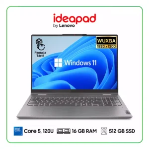 Laptop Lenovo IdeaPad 5 16IRU9 83DU004VUS Intel Core 5, 120U / 16GB RAM / 512GB SSD / 16″ WUXGA (1920 X 1200), TouchScreen / Windows 11 - Luna Gray