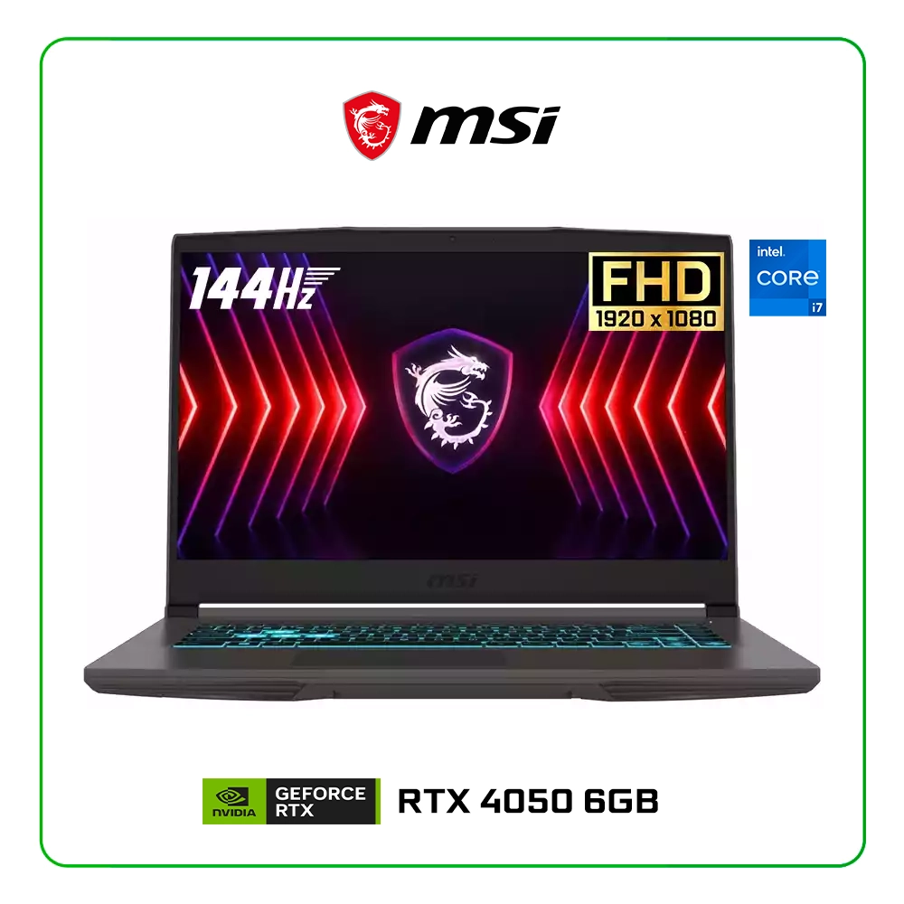 Laptop MSI THIN 15 B13VE-3015PE Intel Core i7, 13620H / 16GB RAM / 512GB SSD / 15.6" FHD (1920X1080), IPS, 144HZ / NVIDIA RTX 4050 6GB / Windows 11 Home
